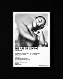 The Art Of Loving poster by Olivia Dean — white colorway, black-and-white album art print