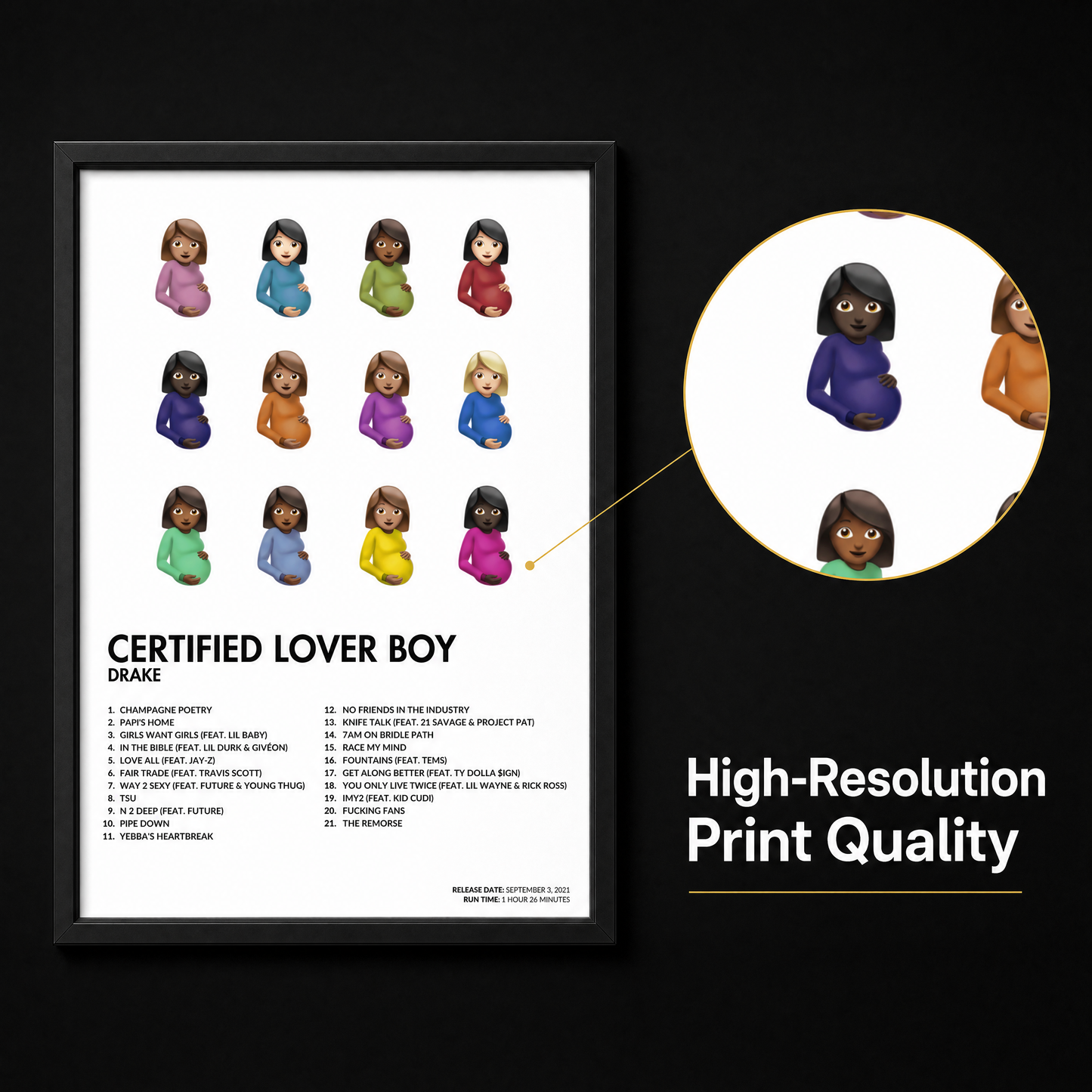 Print quality — archival matte paper, fade-resistant inks, premium finish